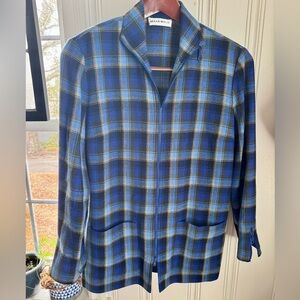 Blue Plaid Women's Jacket